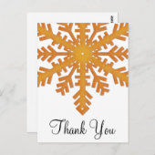 Cartes postales Orange Snowflake Winter Merci (Devant / Derrière)