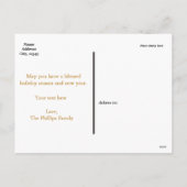 Cartes postales oranges de feuilles de salutations (Dos)