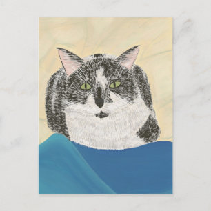 Cartes postales Peinture de chats en noir et blanc