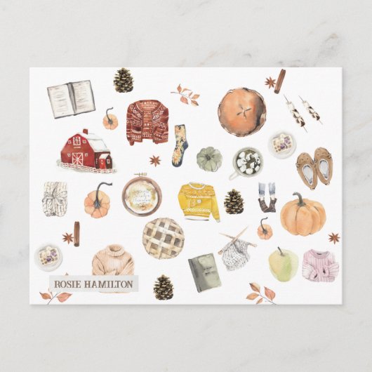 Cartes postales personnalisées automne confortable (Devant)