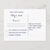 Cartes postales personnalisées Blue Nautical Weddi (Dos)