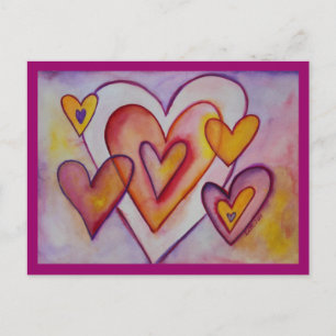 Cartes postales personnalisées Coeurs d'amour