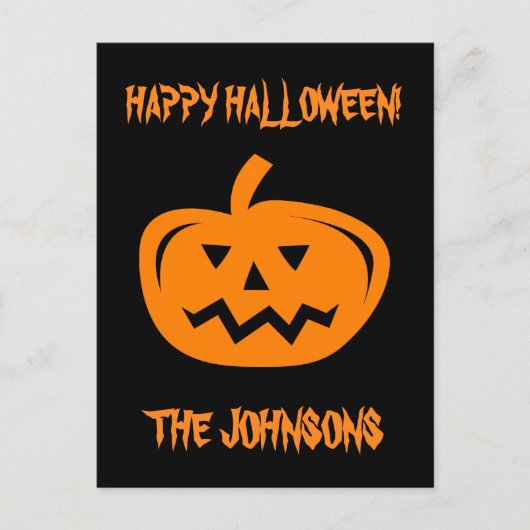 Cartes postales personnalisées du citrouille Hallo (Devant)