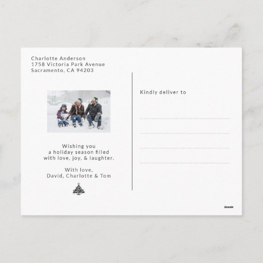 Cartes postales photo de Noël Joyeux Neige Personn (Dos)