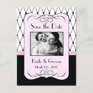 Cartes postales photo de sauvegarde de date rose e