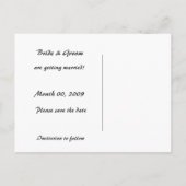 Cartes postales photo pour annoncer la date de mar (Dos)