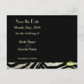 Cartes postales photo Zebra Save the Date, (Dos)