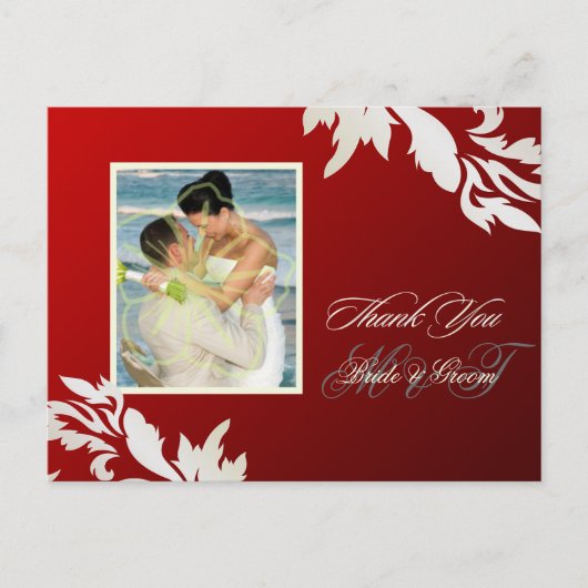 Cartes postales PixDezine Pearl Damask Merci (Devant)