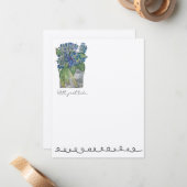 Cartes postales plates avec hydrangeas dans l'eau (Devant/Arrière en situation)
