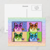 Cartes postales - Pop Art Cat (Devant / Derrière)