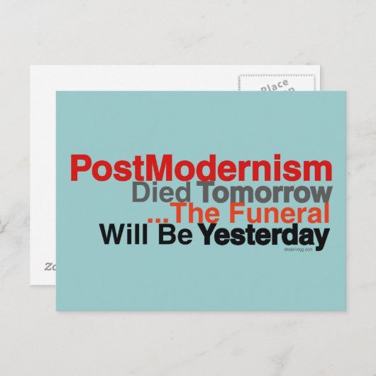 Cartes postales PostModernisme (Devant / Derrière)