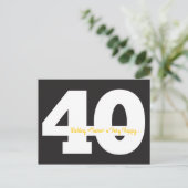 Cartes postales pour 40 ans - Noir et Jaune (Debout devant)