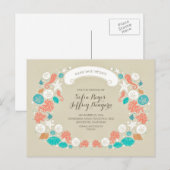 Cartes postales pour annoncer un mariage à la plag (Devant / Derrière)