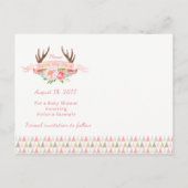 Cartes postales pour annoncer une baby shower pour (Dos)