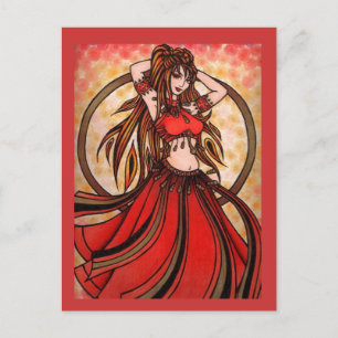 Cartes postales pour danseur du ventre rouge écarl