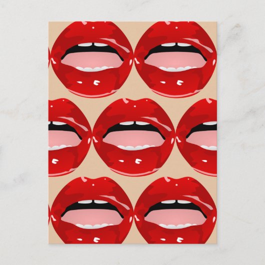 CARTES POSTALES POUR FILLES ROUGES GAUFFES (Devant)
