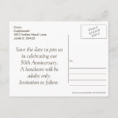 Cartes postales pour le cinquantième anniversaire, (Dos)