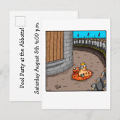 Cartes postales pour les invitations à la fête de (Devant / Derrière)