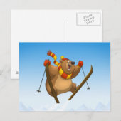 Cartes postales pour les ours à ski (Devant / Derrière)