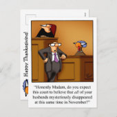 Cartes postales pour l'Humour de Thanksgiving (Devant / Derrière)