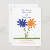 Cartes postales pour sauvegarder la date, fleurs o (Devant / Derrière)
