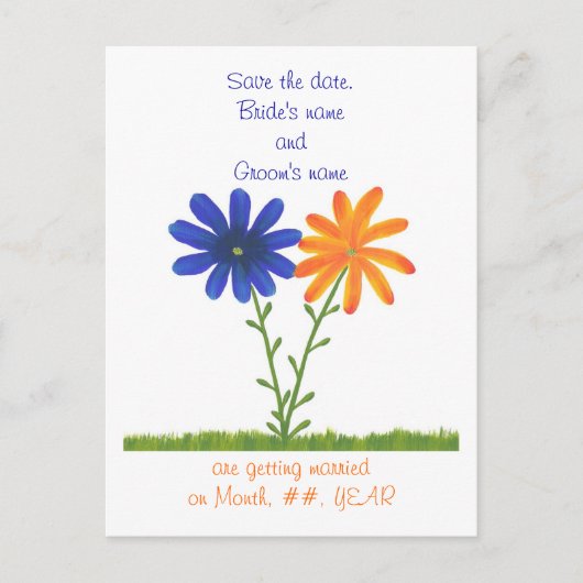 Cartes postales pour sauvegarder la date, fleurs o (Devant)