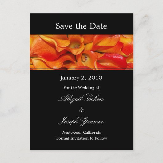 Cartes postales pour sauvegarder la date, lys call (Devant)