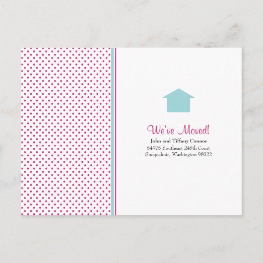 Cartes postales pour une nouvelle maison à pois (Devant)