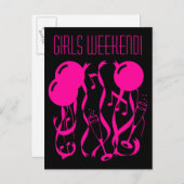 Cartes postales pour week-end entre filles | Rose (Devant / Derrière)