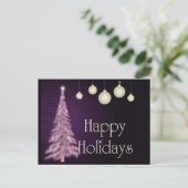 Cartes postales pourpres d'arbre bonnes fêtes (Debout devant)