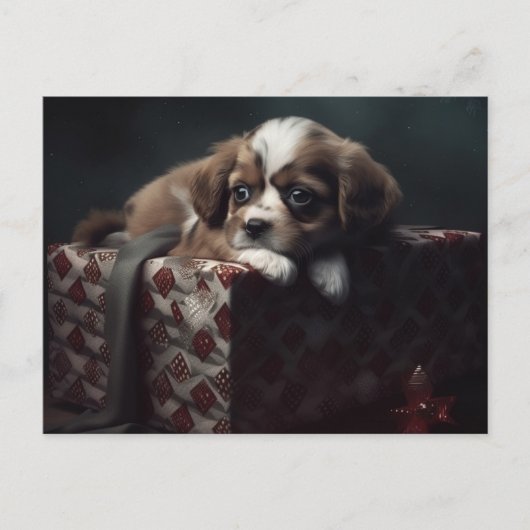 Cartes Postales Puppy Noël (Devant)