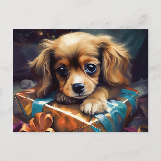 Cartes Postales Puppy Noël (Devant)