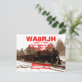 Cartes postales QSL HAM Radio Ops RR Train de neig (Debout devant)