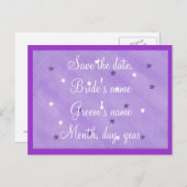 Cartes postales "Étoiles violettes et blanche (Devant / Derrière)