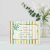 Cartes postales "Fleurs élégantes bleu et or& (Debout devant)