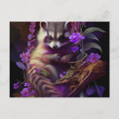 Cartes Postales Raccoon Mauve (Devant)