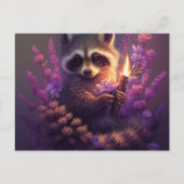 Cartes Postales Raccoon Mauve (Devant)