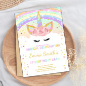 Cartes postales Rainbow Unicorn personnalisables