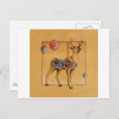 Cartes postales - Renne ou élan de carrousel (Devant / Derrière)