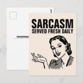 CARTES POSTALES RÉTRO FUNNY 1950, SARCASM (Devant / Derrière)