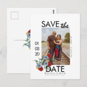 Cartes postales rouges de florales simples pour sa (Devant / Derrière)