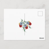 Cartes postales rouges de florales simples pour sa (Dos)
