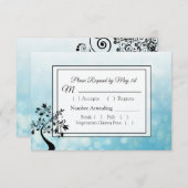 Cartes postales RSVP Arbre décoratif bleu et noir (Devant / Derrière)