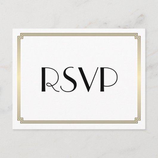 Cartes postales RSVP Art Déco Great Gatsby Gold We (Devant)