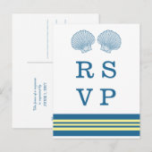 Cartes postales RSVP bleu Jaune (Devant / Derrière)