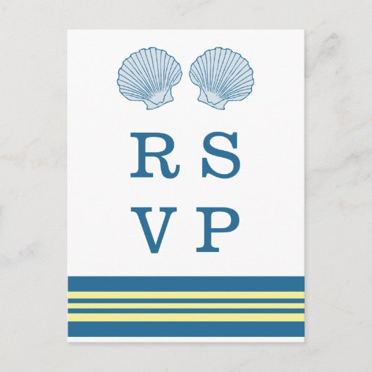 Cartes postales RSVP bleu Jaune (Devant)