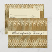 Cartes postales RSVP Bois, teinte or (Devant / Derrière)