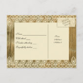 Cartes postales RSVP Bois, teinte or (Dos)