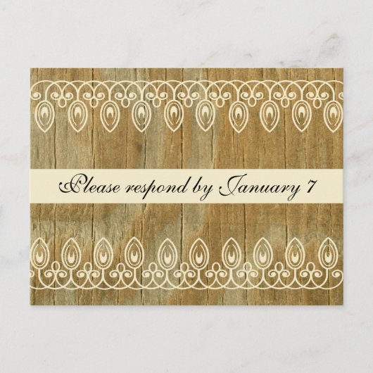 Cartes postales RSVP Bois, teinte or (Devant)