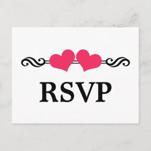 Cartes postales RSVP Coeurs Élégants, Rose
